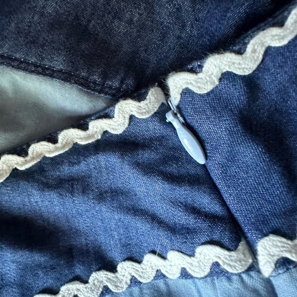 Anthropologie Let Me Be blue denim skirt with rickrack. Size XL - Picture 5 of 8